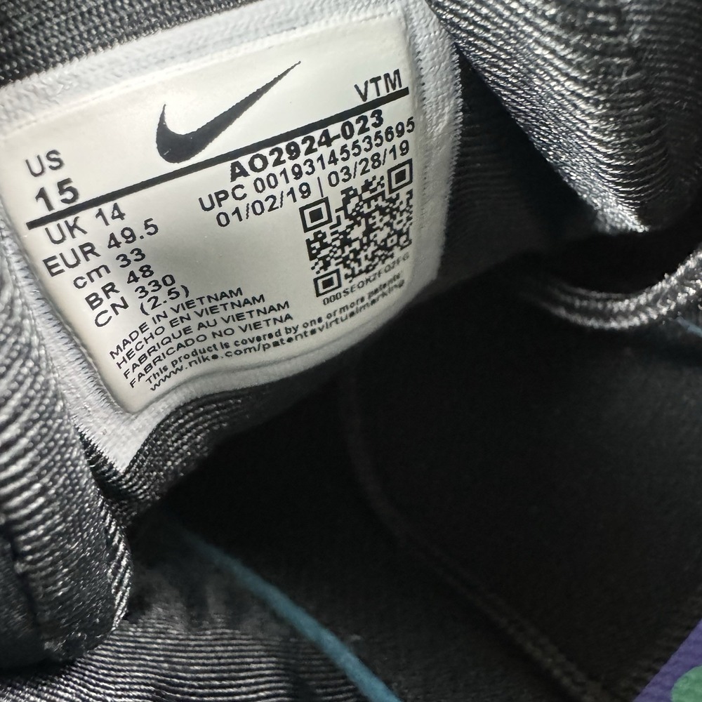 Nike Air Max 720 Black Neon Streaks AO2924-023 Athletic Sneaker Mens US 15 GUC - Picture 9 of 9